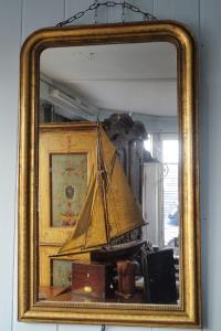 Antique Louis Philippe Gilt Overmantle Mirror (13).JPG